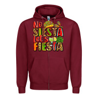 Burgundy no siesta let's fiesta Zipper Hoodie - Zillion Design Studio