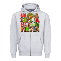Heather Grey no siesta let's fiesta Zipper Hoodie - Zillion Design Studio