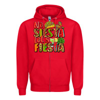 Red no siesta let's fiesta Zipper Hoodie - Zillion Design Studio