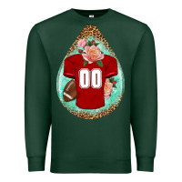 Sports Green american football and western roses teardrop Premium Sweatshirt - BundleAndBundleShop