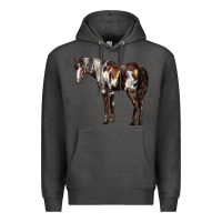 Charcoal Heather Mustang Horse Premium Hoodie - LillyAllenDesigns