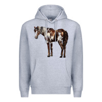 Heather Grey Mustang Horse Premium Hoodie - LillyAllenDesigns