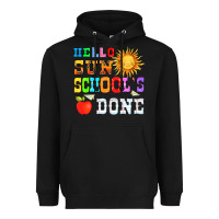 Black hello sun schools done Heavyweight Hoodie - HRA Design Shop
