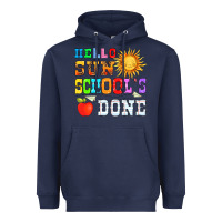 Navy hello sun schools done Heavyweight Hoodie - HRA Design Shop