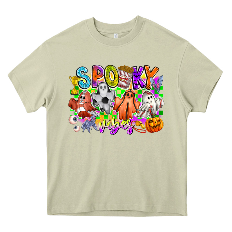 Spooky Vibes Ghost Heavy Core Tee by CowhideDigitalArt | Teevron