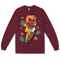 Burgundy cowgirl with lightning bolt Long Sleeve Tee - texasbilliewilder