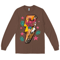 Chestnut cowgirl with lightning bolt Long Sleeve Tee - texasbilliewilder