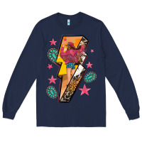 Navy cowgirl with lightning bolt Long Sleeve Tee - texasbilliewilder