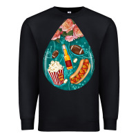 Black american football and western roses teardrop Premium Sweatshirt - BundleAndBundleShop