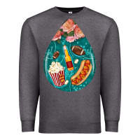 Charcoal Heather american football and western roses teardrop Premium Sweatshirt - BundleAndBundleShop