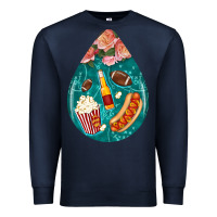 Navy american football and western roses teardrop Premium Sweatshirt - BundleAndBundleShop