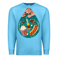 Ocean Blue american football and western roses teardrop Premium Sweatshirt - BundleAndBundleShop