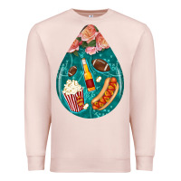 Pale Pink american football and western roses teardrop Premium Sweatshirt - BundleAndBundleShop