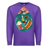 Purple american football and western roses teardrop Premium Sweatshirt - BundleAndBundleShop