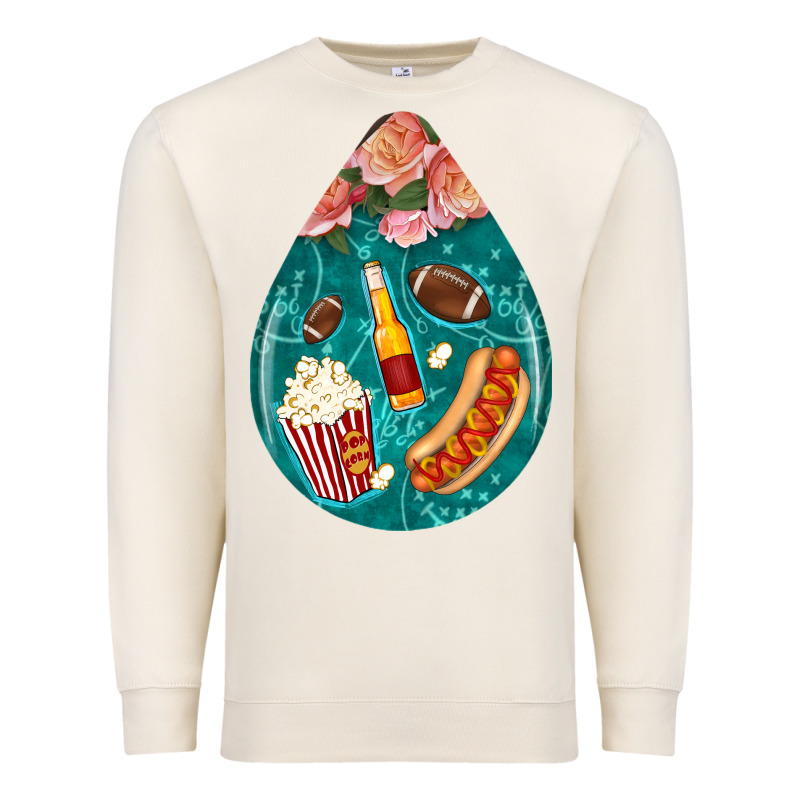 American Football And Western Roses Teardrop Premium Sweatshirt by BundleAndBundleShop | Teevron