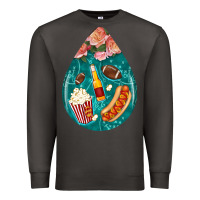 Smoke american football and western roses teardrop Premium Sweatshirt - BundleAndBundleShop
