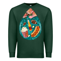 Sports Green american football and western roses teardrop Premium Sweatshirt - BundleAndBundleShop