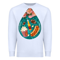 White american football and western roses teardrop Premium Sweatshirt - BundleAndBundleShop