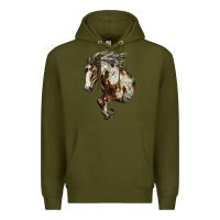 Army Green Mustang Horse Premium Hoodie - LillyAllenDesigns