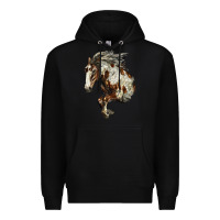 Black Mustang Horse Premium Hoodie - LillyAllenDesigns