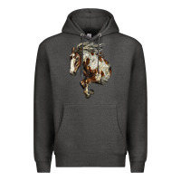 Charcoal Heather Mustang Horse Premium Hoodie - LillyAllenDesigns