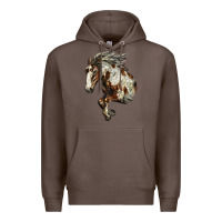 Coffee Mustang Horse Premium Hoodie - LillyAllenDesigns