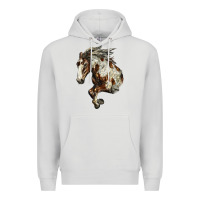 Dove Grey Mustang Horse Premium Hoodie - LillyAllenDesigns