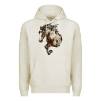 Oatmeal Heather Mustang Horse Premium Hoodie - LillyAllenDesigns