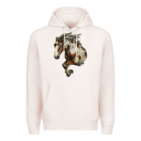 Pale Pink Mustang Horse Premium Hoodie - LillyAllenDesigns
