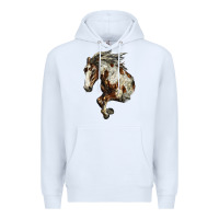 White Mustang Horse Premium Hoodie - LillyAllenDesigns