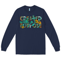 Navy created with a purpose Long Sleeve Tee - texasbilliewilder