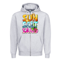 Heather Grey sun salt sand Zipper Hoodie - texasbilliewilder