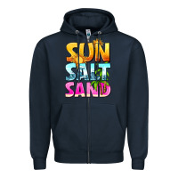 Navy sun salt sand Zipper Hoodie - texasbilliewilder