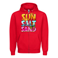 Red sun salt sand Zipper Hoodie - texasbilliewilder