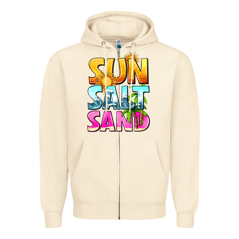 Sun Salt Sand Zipper Hoodie by texasbilliewilder | Teevron