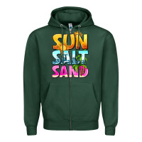 Sports Green sun salt sand Zipper Hoodie - texasbilliewilder
