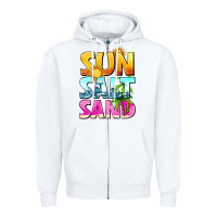 White sun salt sand Zipper Hoodie - texasbilliewilder