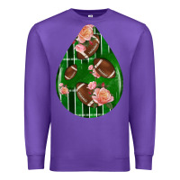Purple american football and western roses teardrop Premium Sweatshirt - BundleAndBundleShop