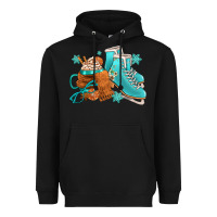 Black Winter Ice Skating Boots And Coffee Heavyweight Hoodie - FaDigitalArtStudio
