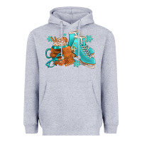 Heather Grey Winter Ice Skating Boots And Coffee Heavyweight Hoodie - FaDigitalArtStudio