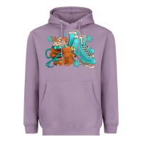 Lavender Winter Ice Skating Boots And Coffee Heavyweight Hoodie - FaDigitalArtStudio