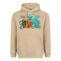 Mushroom Winter Ice Skating Boots And Coffee Heavyweight Hoodie - FaDigitalArtStudio