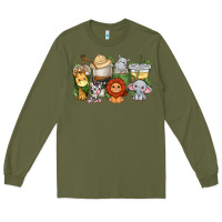 Army Green cute baby safari animals coffee cups Long Sleeve Tee - texasbilliewilder