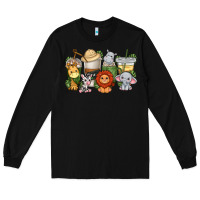 Black cute baby safari animals coffee cups Long Sleeve Tee - texasbilliewilder