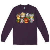 Plum cute baby safari animals coffee cups Long Sleeve Tee - texasbilliewilder