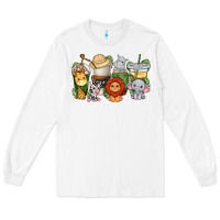 White cute baby safari animals coffee cups Long Sleeve Tee - texasbilliewilder