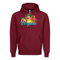 Burgundy summer virginia Zipper Hoodie - texasbilliewilder
