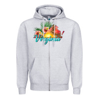 Heather Grey summer virginia Zipper Hoodie - texasbilliewilder