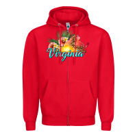 Red summer virginia Zipper Hoodie - texasbilliewilder