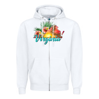 White summer virginia Zipper Hoodie - texasbilliewilder